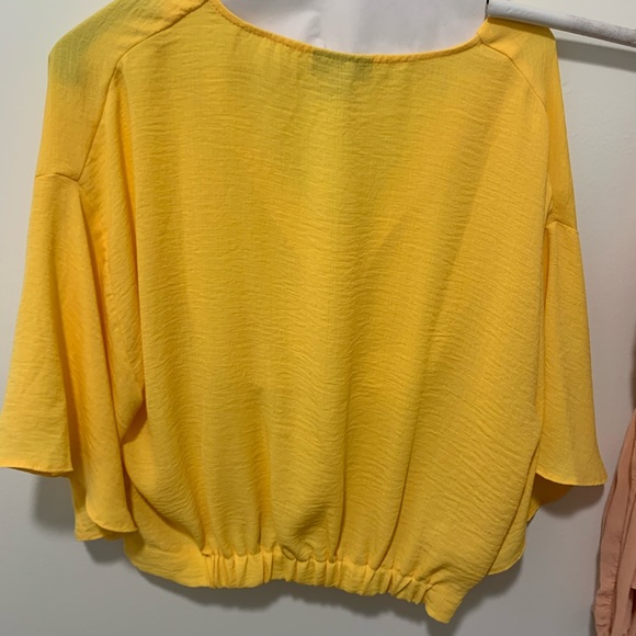 Yellow Topshop cropped twist top - Picture 4 of 4